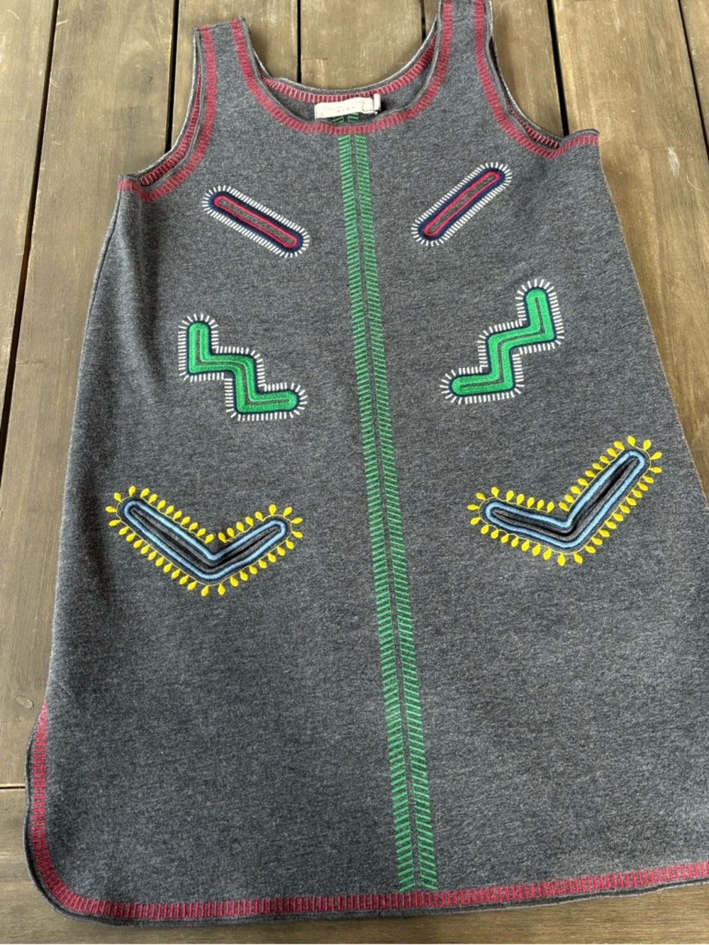 Stella McCartney Mids Embroidered Knit Dress with Bright Trim size 10